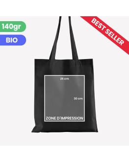 black printed tote bag