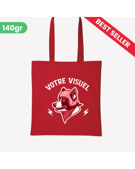 red custom tote bag
