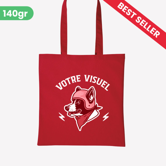 red custom tote bag
