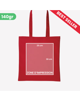 personalised red tote bag