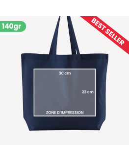 personalised navy shopping bag
