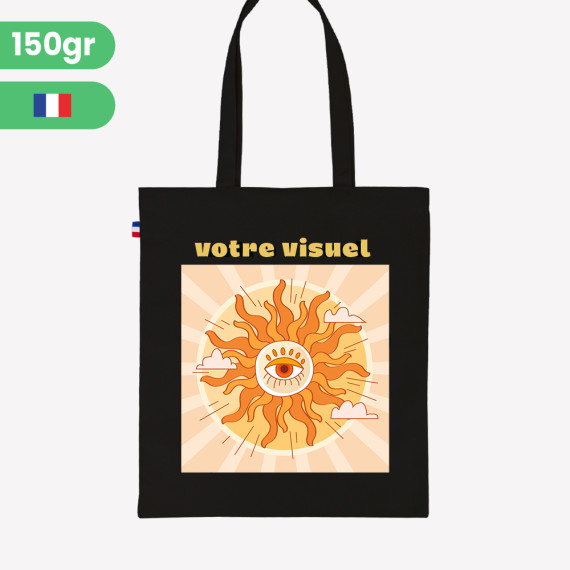 personalised black french tote bag