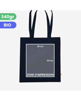 personalised black organic tote bag