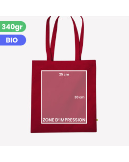 custom red organic tote bag