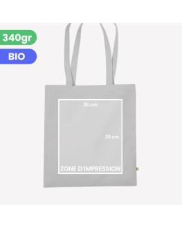 personalised grey organic tote bag