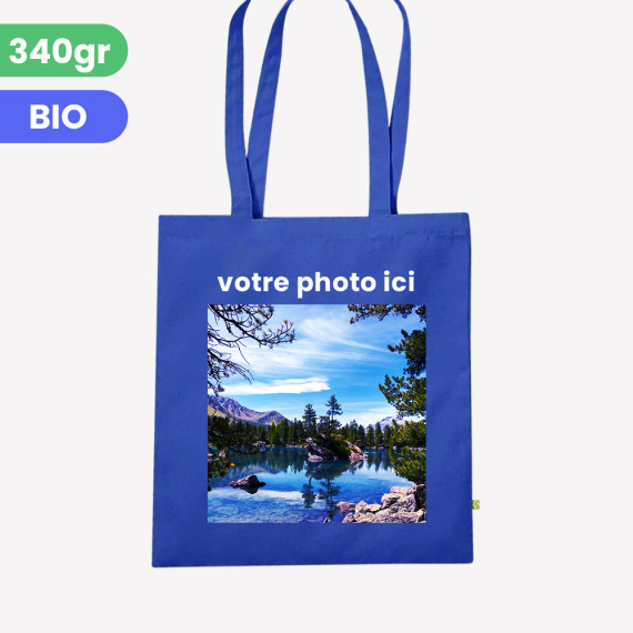 royal blue personalised organic tote bag