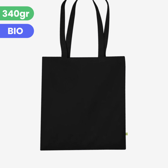 black organic tote bag