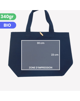custom navy organic cotton bag