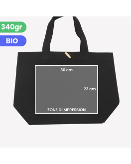 sac de plage noir imprimé