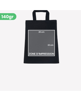 personalised black little tote bag