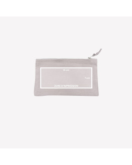 grey personalised zip pouch
