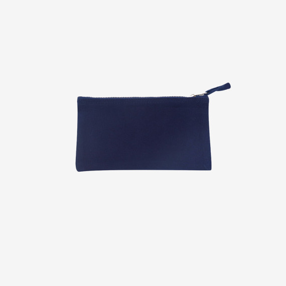 navy cotton zipper pouch