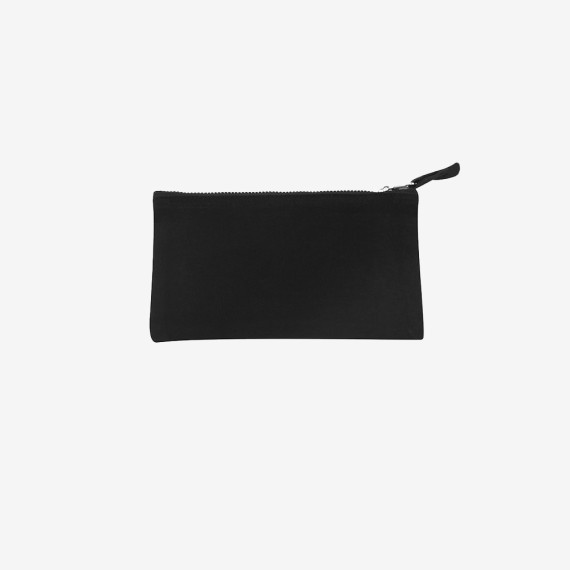 black cotton zipper pouch