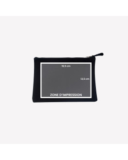 personalised black zip pouch