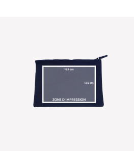 custom navy zip pouch