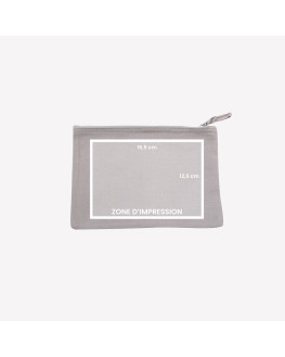 personalised grey zip pouch