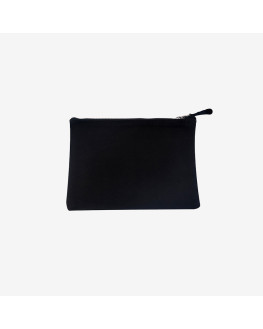 black cotton zip pouch