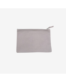 grey cotton zip pouch