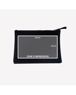 custom black zip pouch