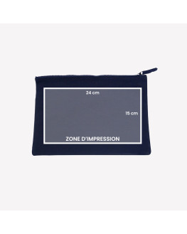 personalised navy cotton pouch
