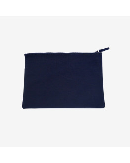 navy cotton zip pouch
