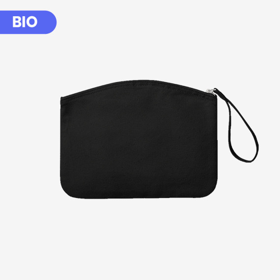 black zipper pouch