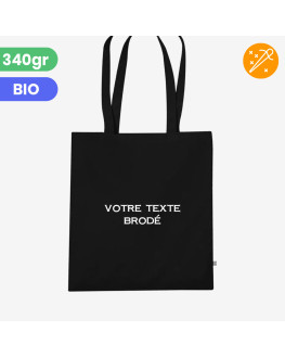black custom organic tote bag