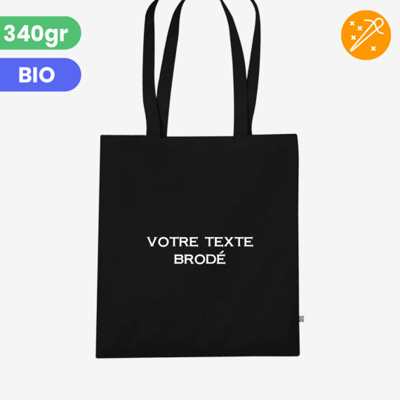 black custom organic tote bag