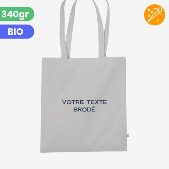 grey custom organic tote bag