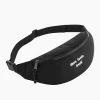 embroidered black fanny bag