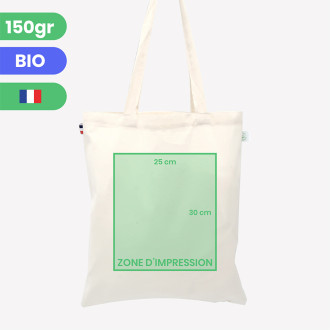 personalized french organic tote bag